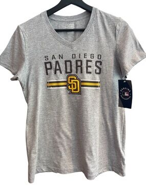 NWT San Diego Padres Heather Gray Tee V-Neck Tee, Youth XL 14/16